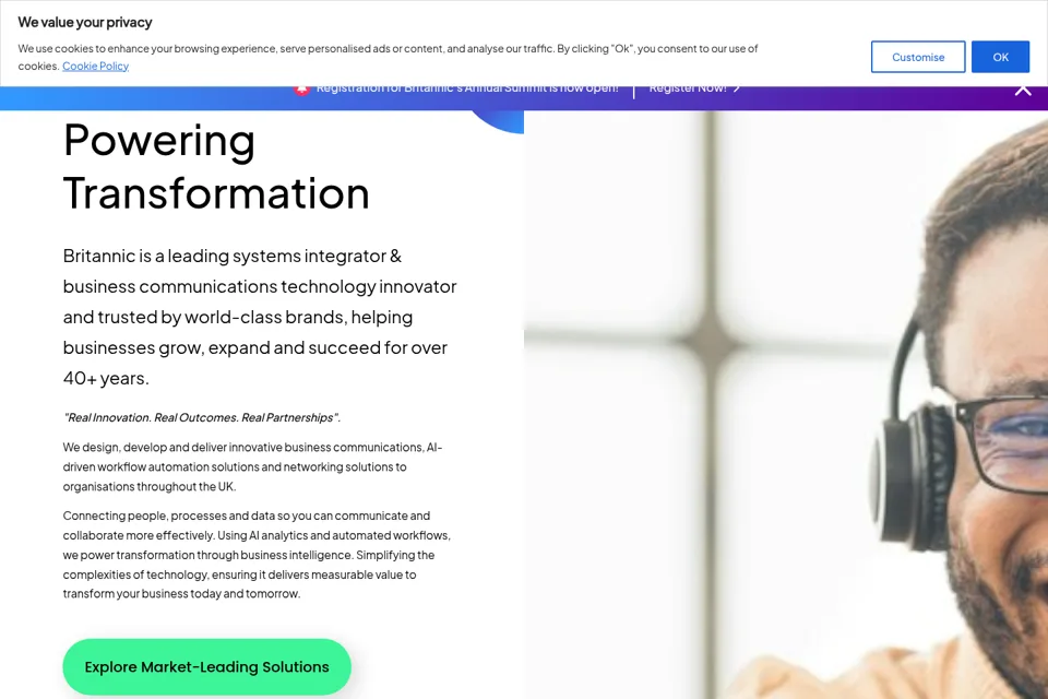 Aperçu de la landing page