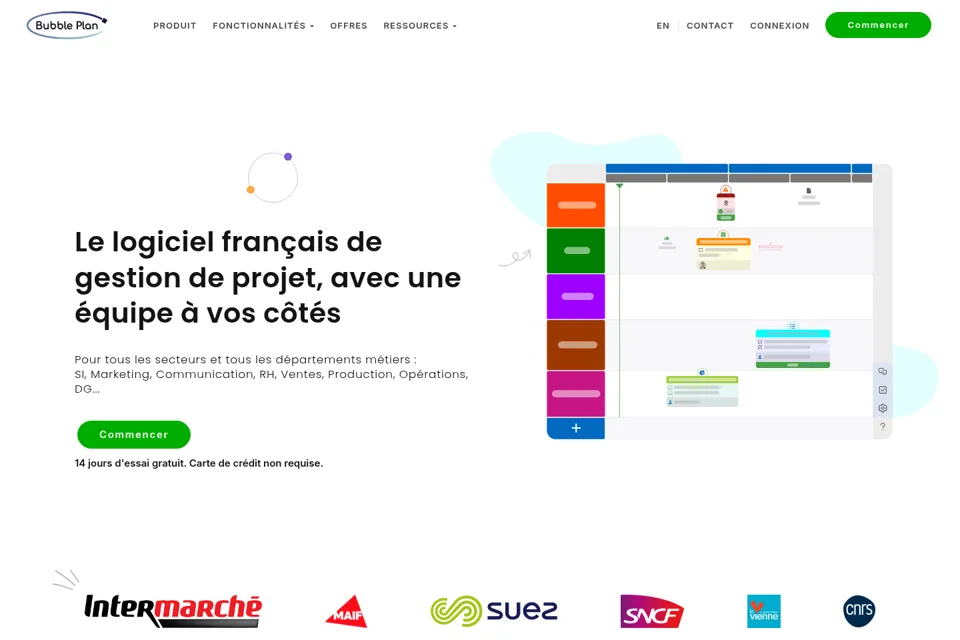 Aperçu de la landing page