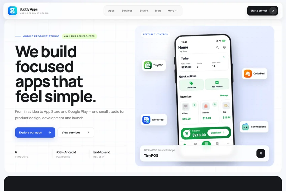 Aperçu de la landing page