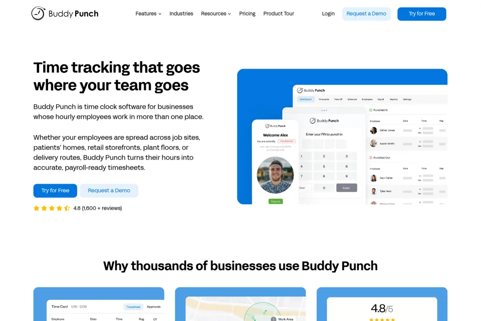 Aperçu de la landing page