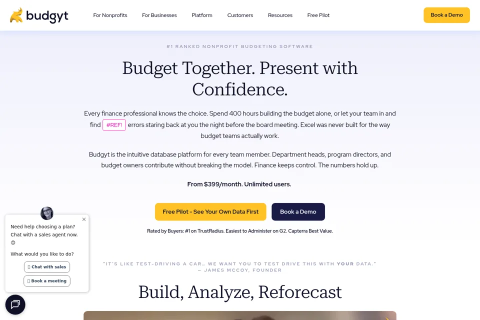 Aperçu de la landing page