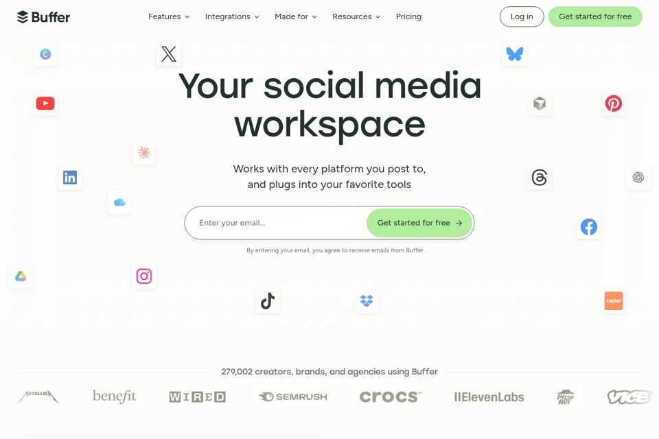 Aperçu de la landing page