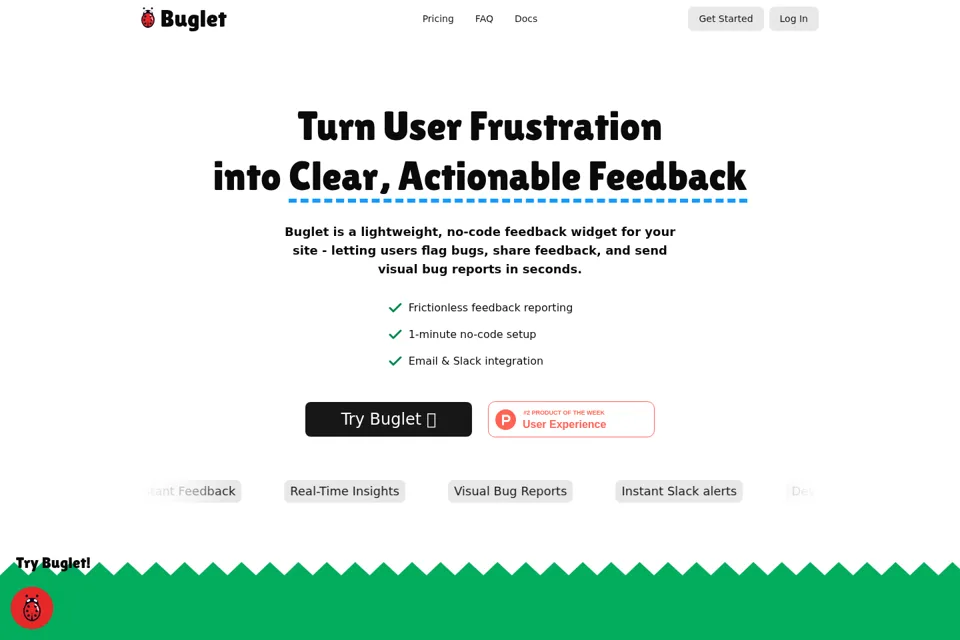 Aperçu de la landing page