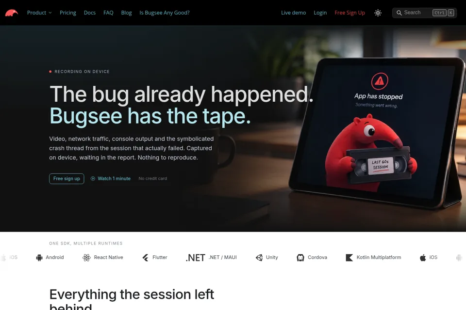 Aperçu de la landing page
