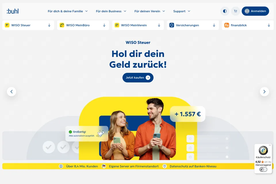 Aperçu de la landing page