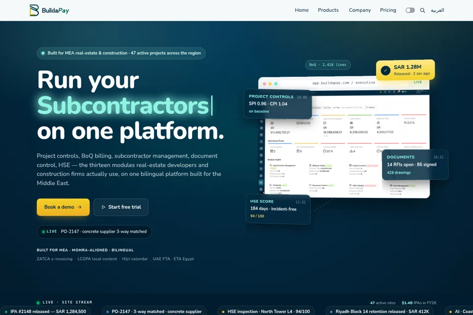 Aperçu de la landing page