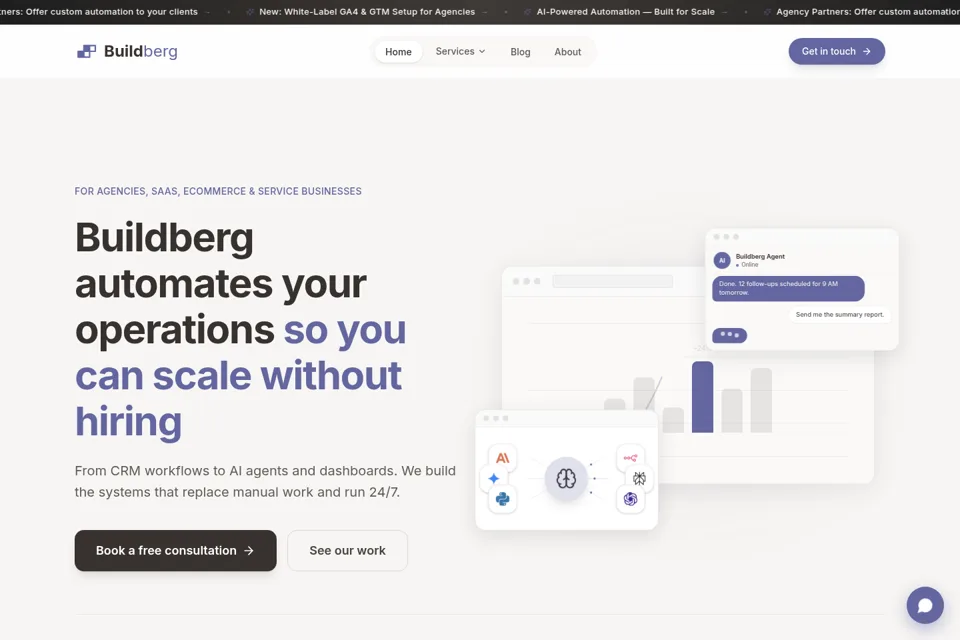 Aperçu de la landing page
