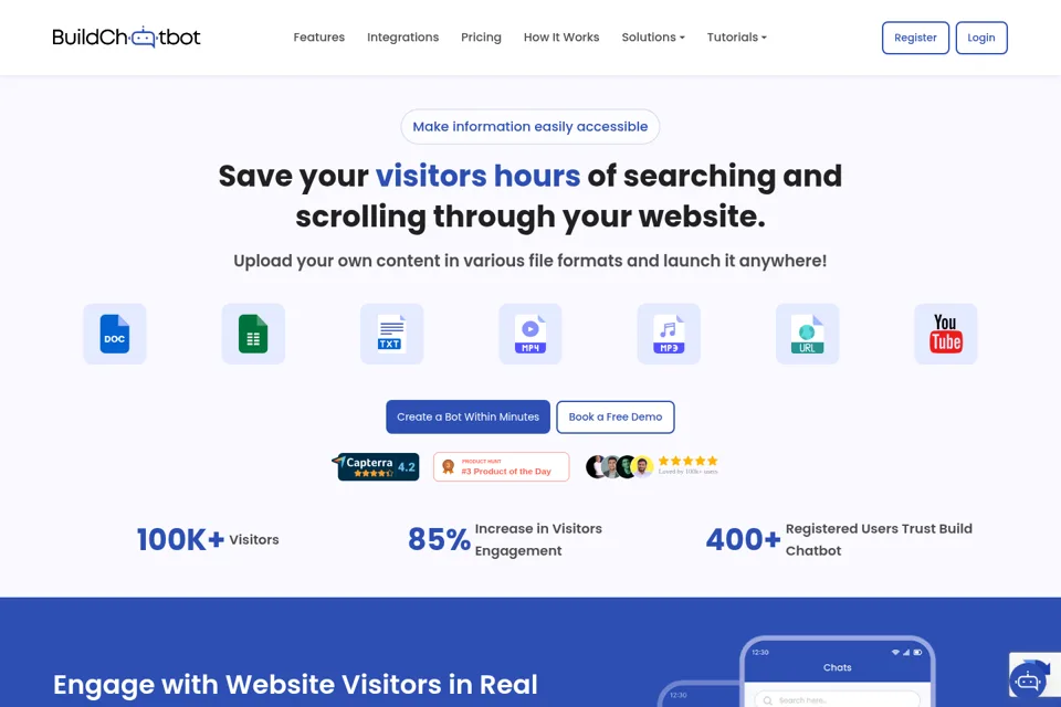 Aperçu de la landing page