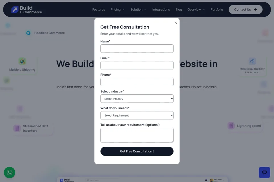Landing page preview