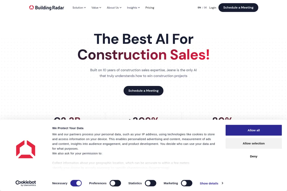Aperçu de la landing page