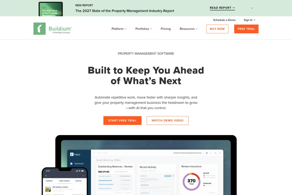 Aperçu de la landing page