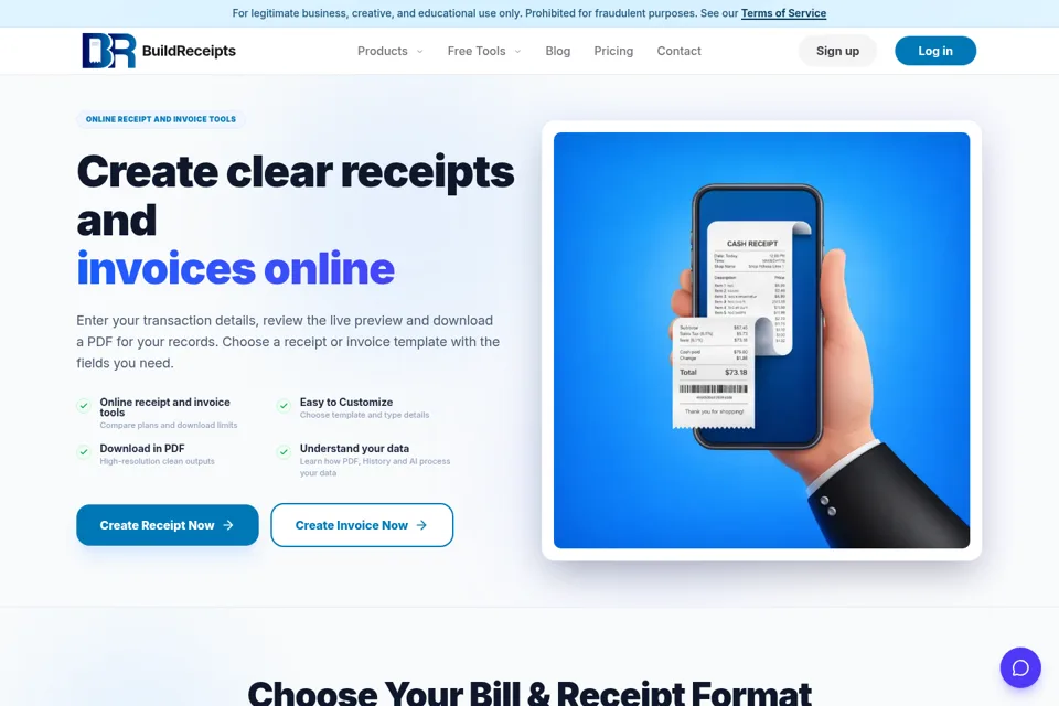 Aperçu de la landing page