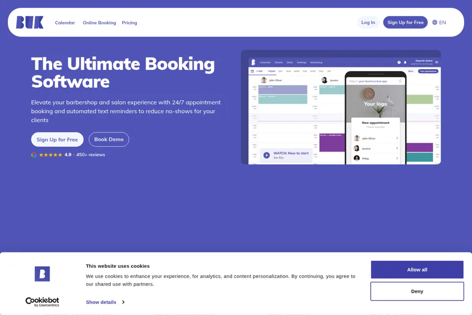 Aperçu de la landing page