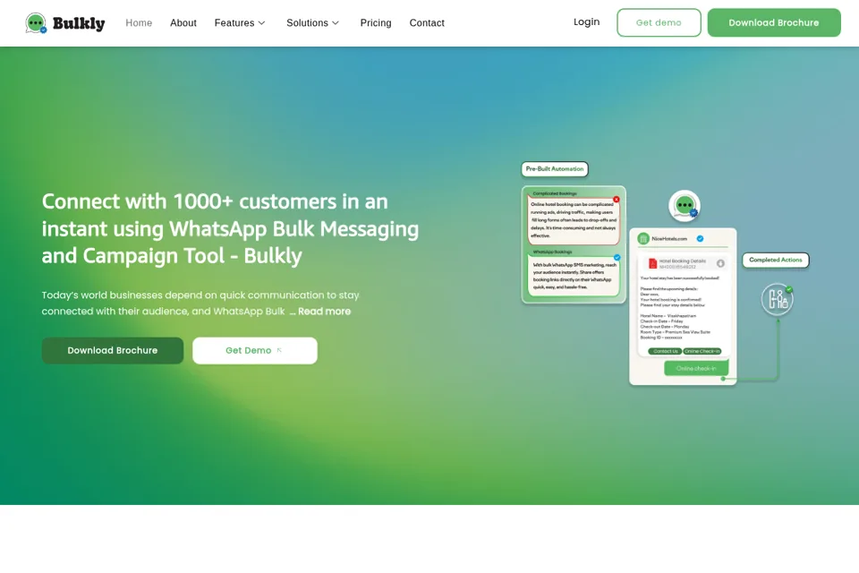 Aperçu de la landing page