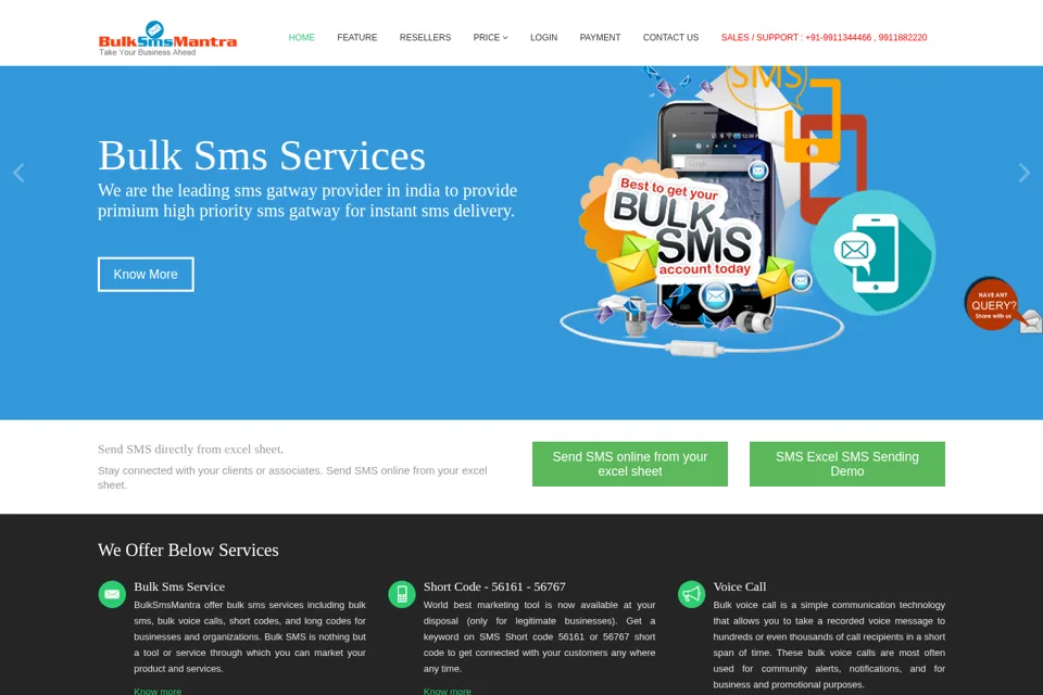 Aperçu de la landing page