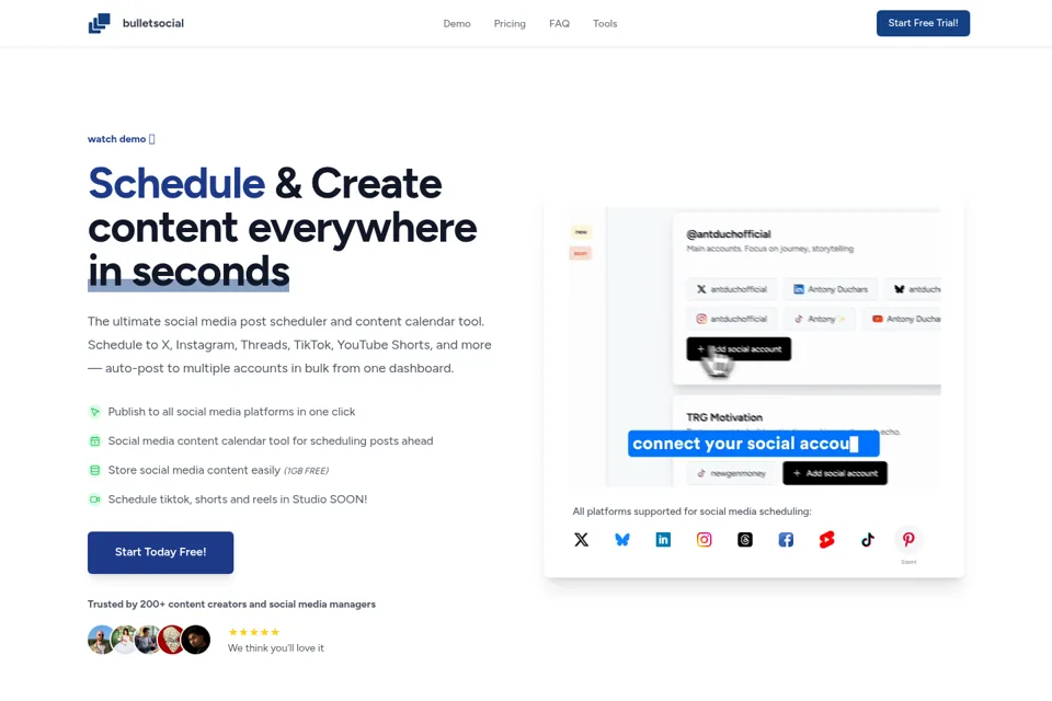 Aperçu de la landing page