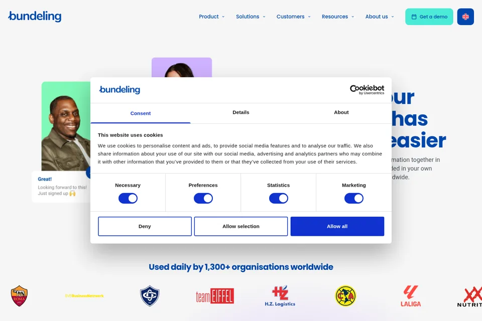 Aperçu de la landing page