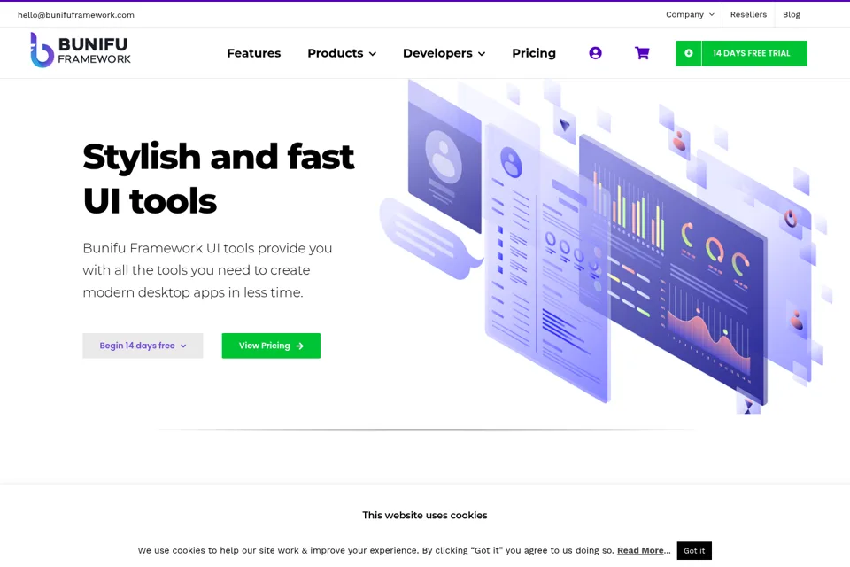 Aperçu de la landing page
