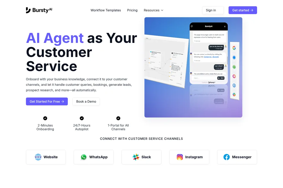 Aperçu de la landing page