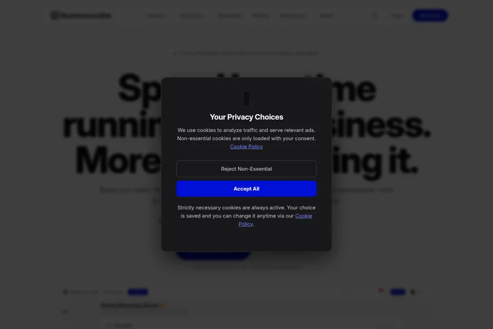 Aperçu de la landing page