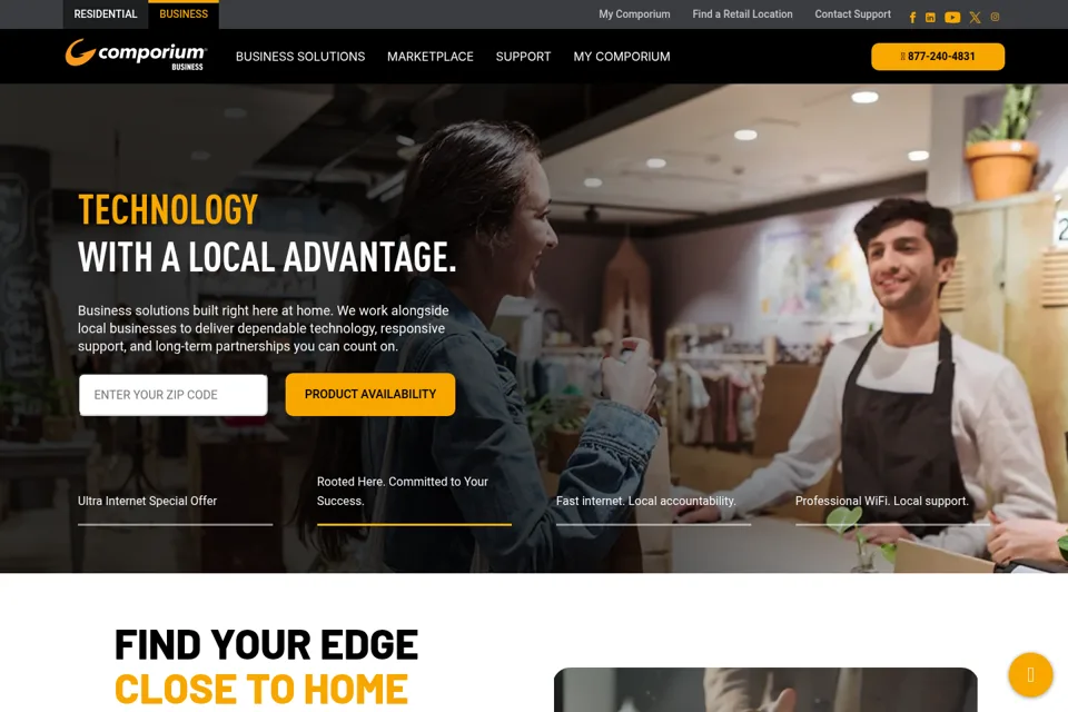 Aperçu de la landing page