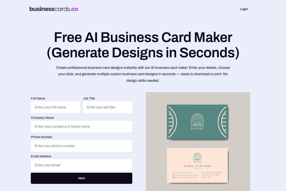 Aperçu de la landing page