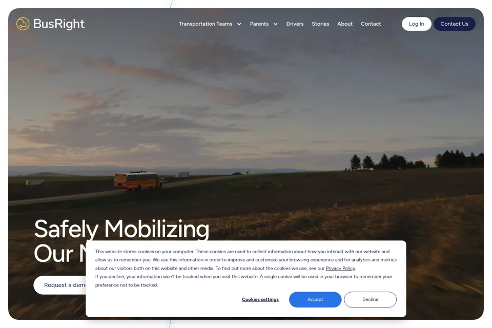 Aperçu de la landing page