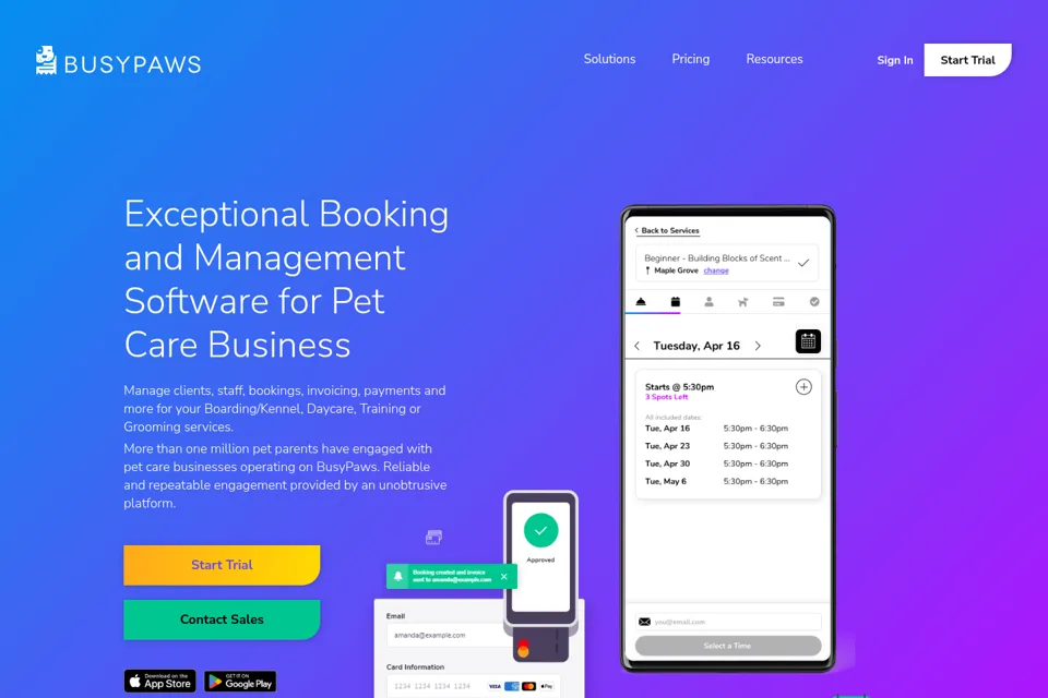 Aperçu de la landing page