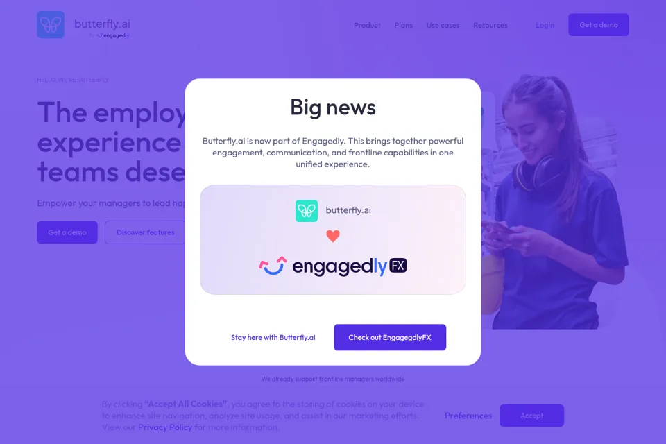 Aperçu de la landing page