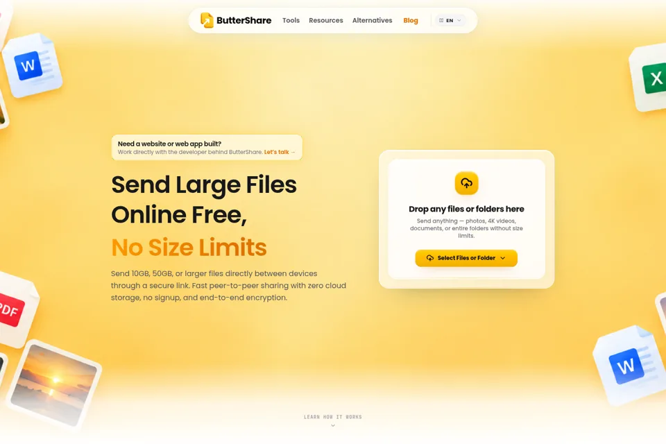 Aperçu de la landing page