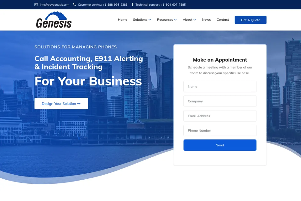 Aperçu de la landing page