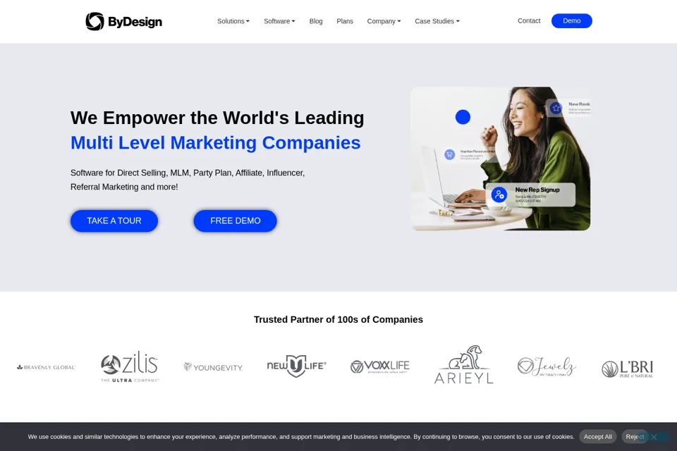 Aperçu de la landing page