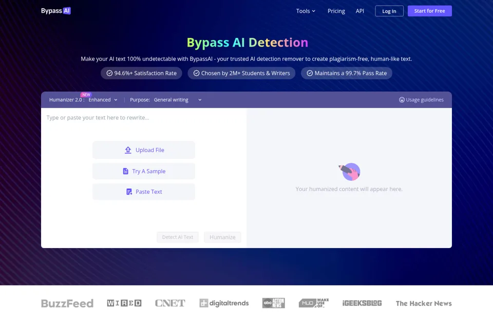 Aperçu de la landing page