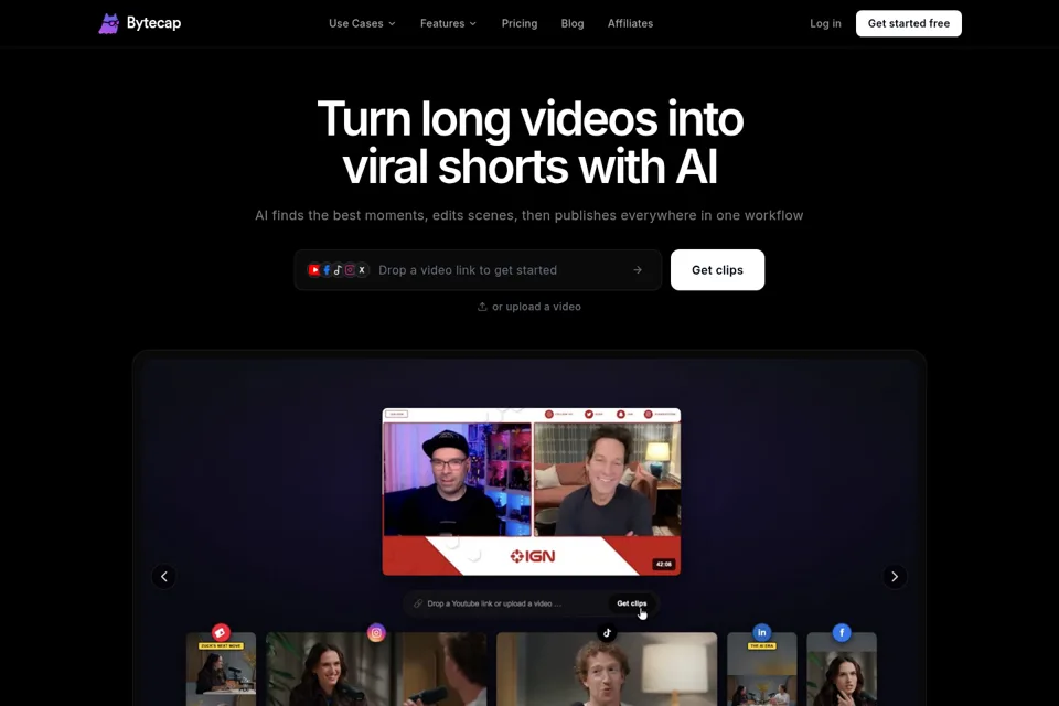 Aperçu de la landing page