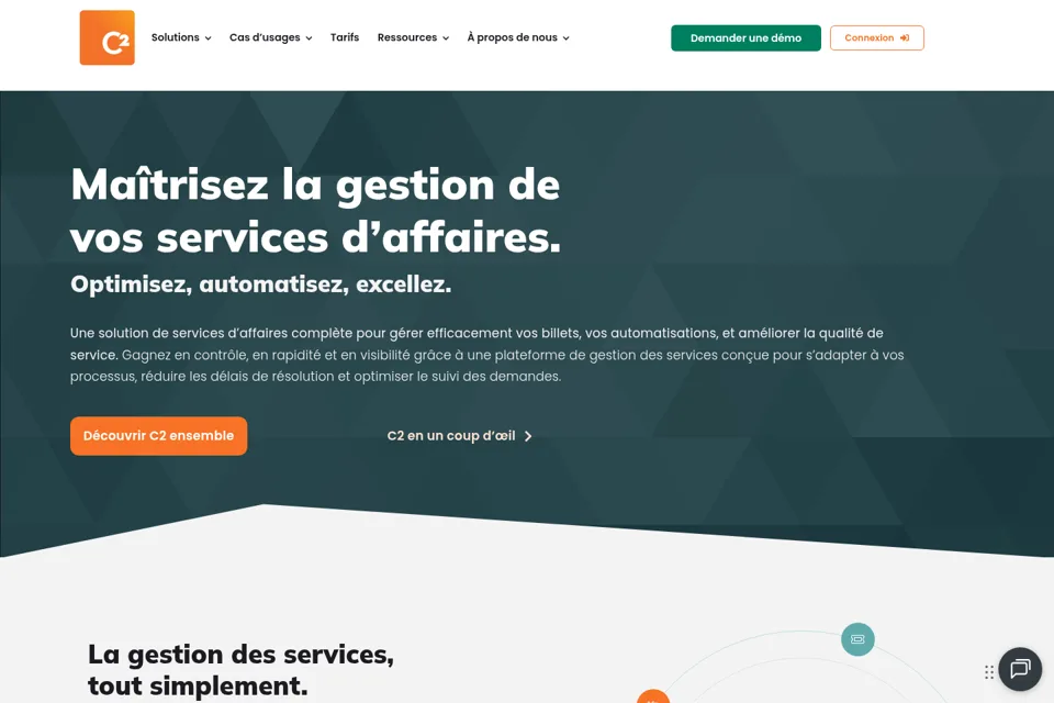 Aperçu de la landing page