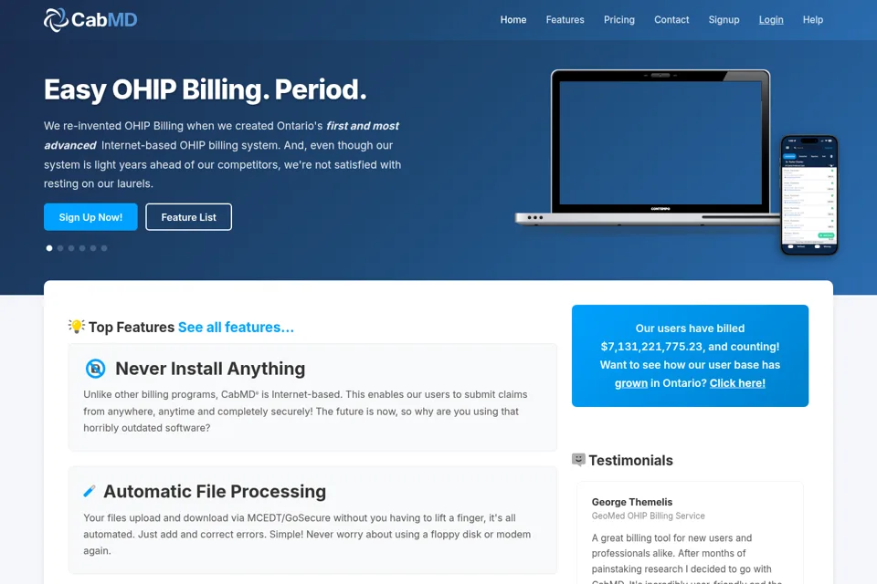 Landing page preview