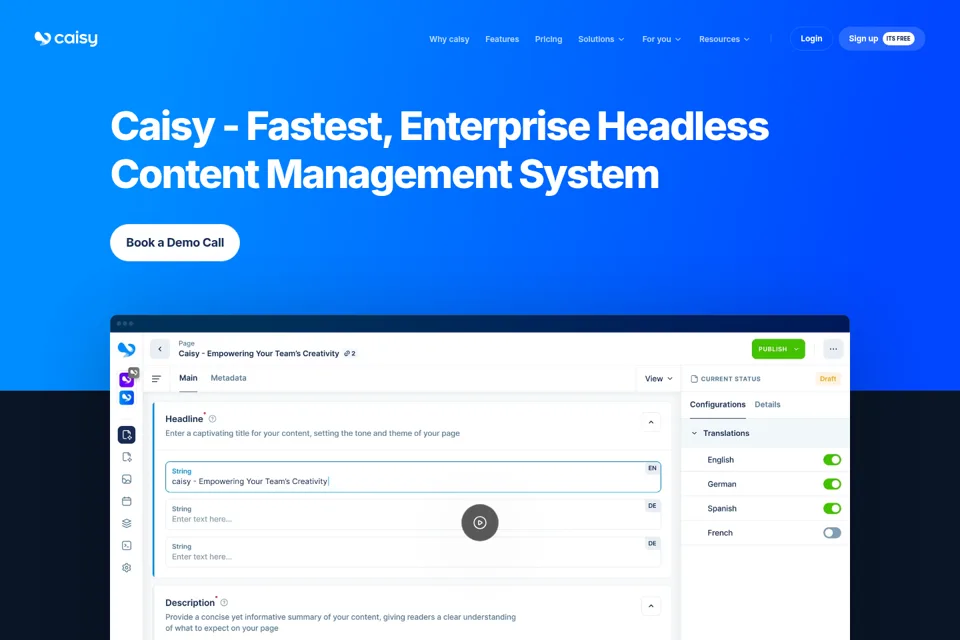 Landing page preview