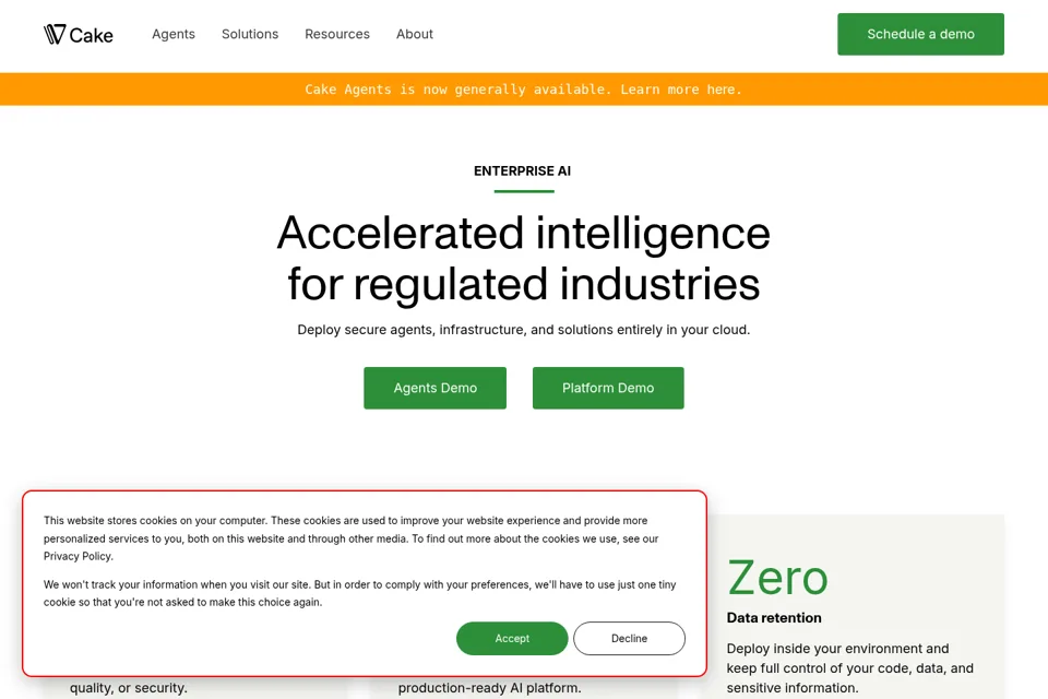 Aperçu de la landing page