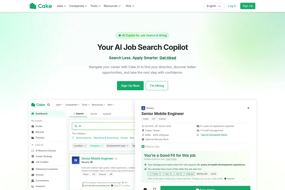 Aperçu de la landing page