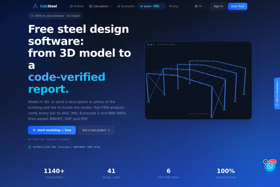 Aperçu de la landing page