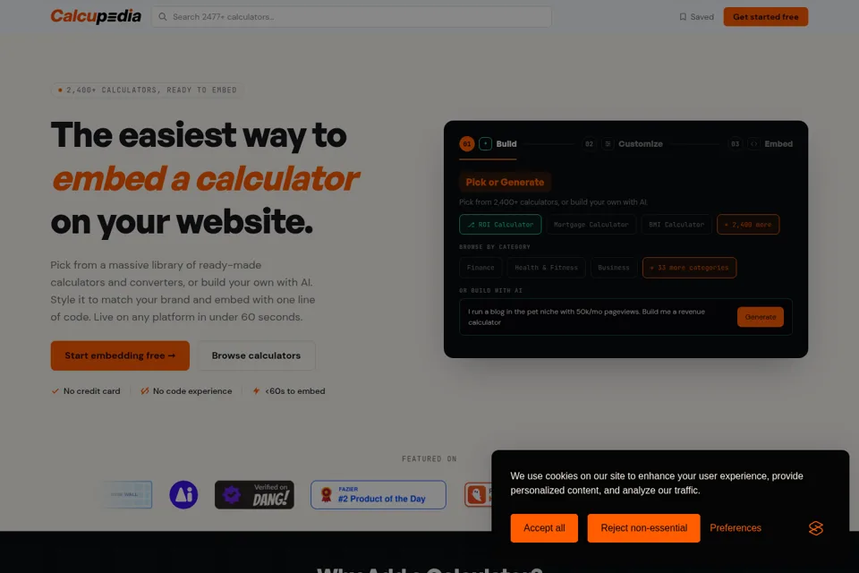 Aperçu de la landing page