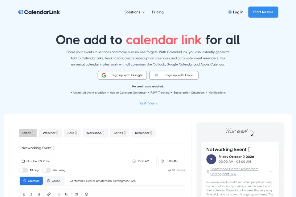 Aperçu de la landing page