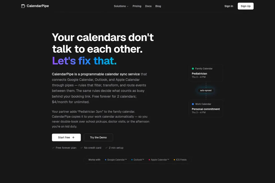 Aperçu de la landing page