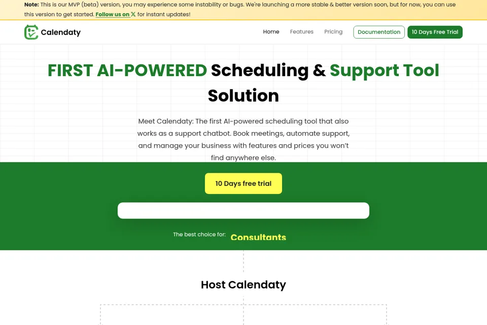 Aperçu de la landing page