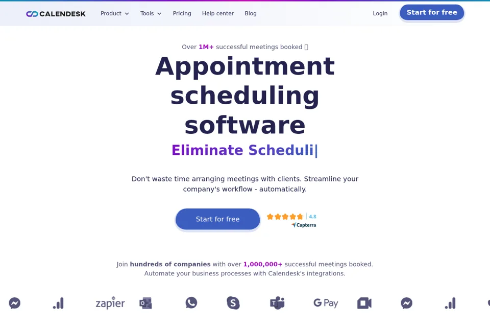 Aperçu de la landing page