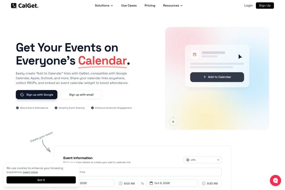 Aperçu de la landing page