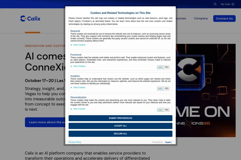 Aperçu de la landing page