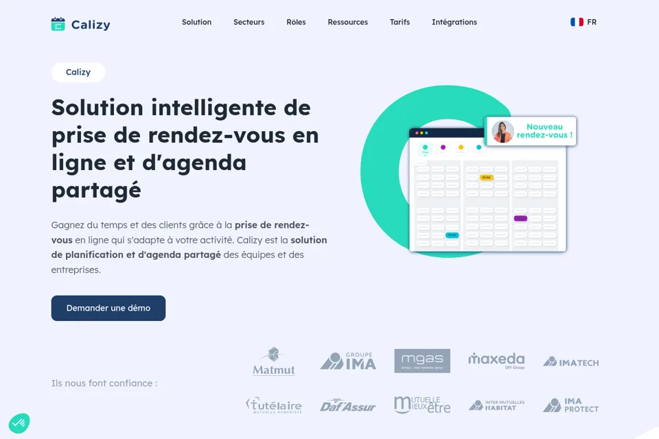 Aperçu de la landing page