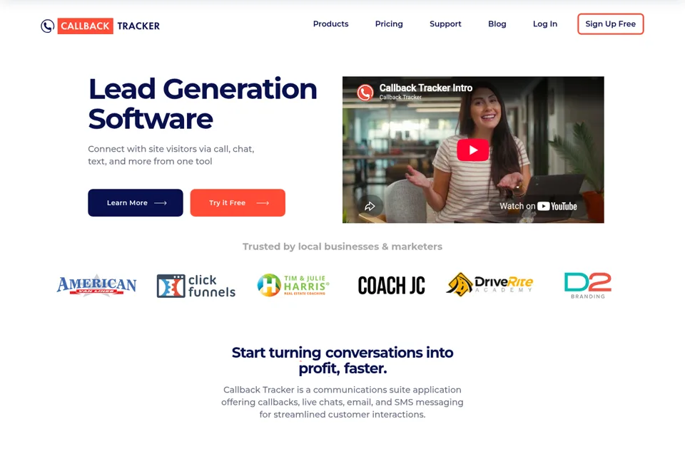 Aperçu de la landing page