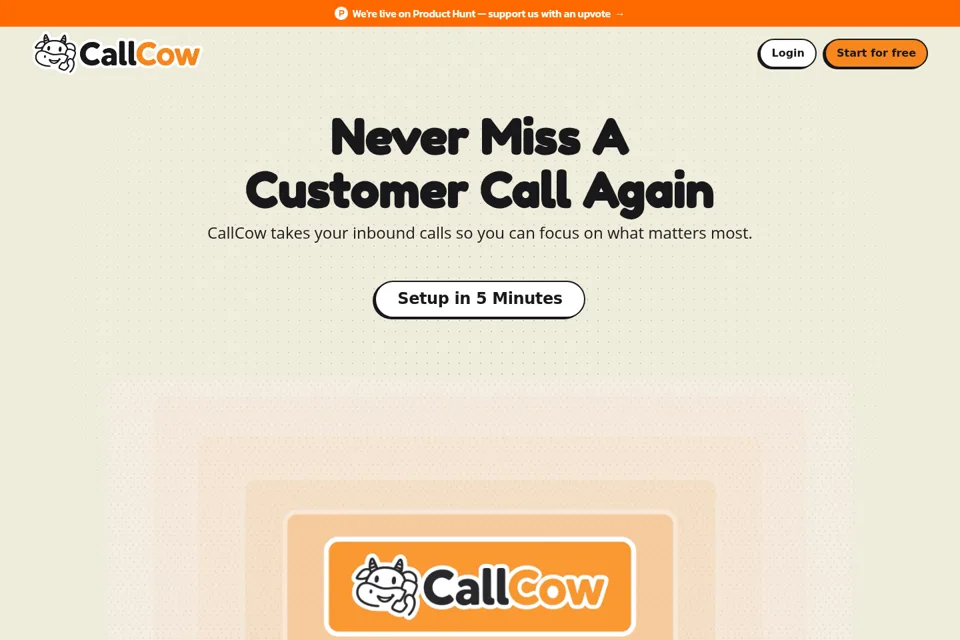 Aperçu de la landing page